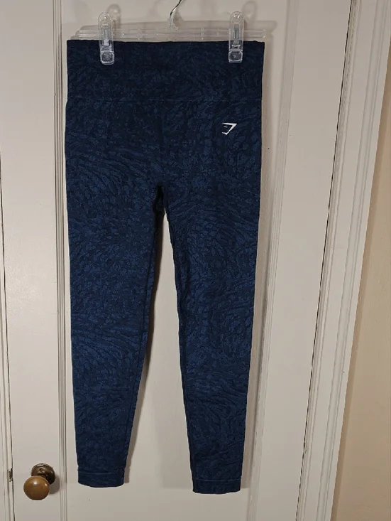 Gymshark Deep Navy Textured High-Rise Leggings - Picture 2 of 5